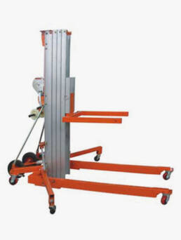 Elevadores manuales de aluminio con manivela y elevación de 4500mm a 7400mm