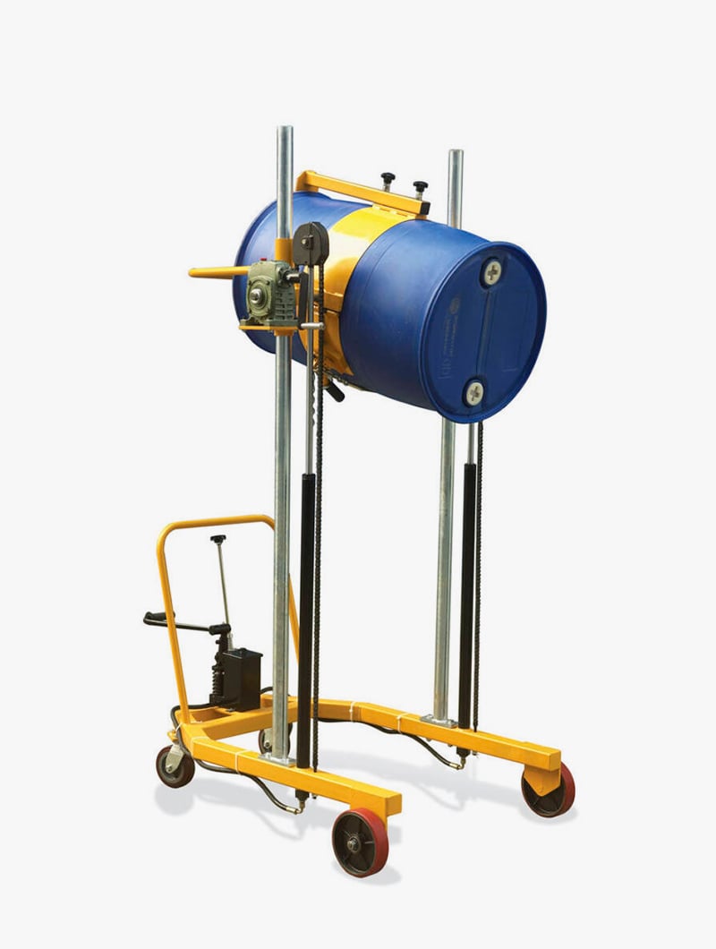 Elevador volteador de bidones de 200lts