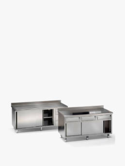 Mesas de acero inoxidable con puertas (I)