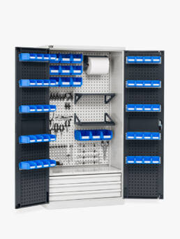 Armario con puertas batientes para taller con cajas Perfom 14046