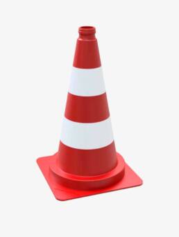 Cono de tráfico rojo